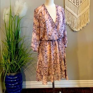 Pink & black snake print dress